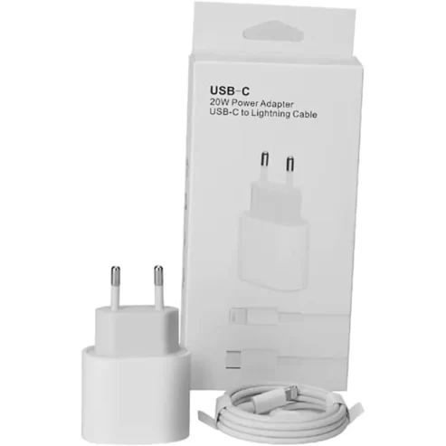 Carregador turbo para Iphone 20w,cabo Usb Tipo C para Lightning